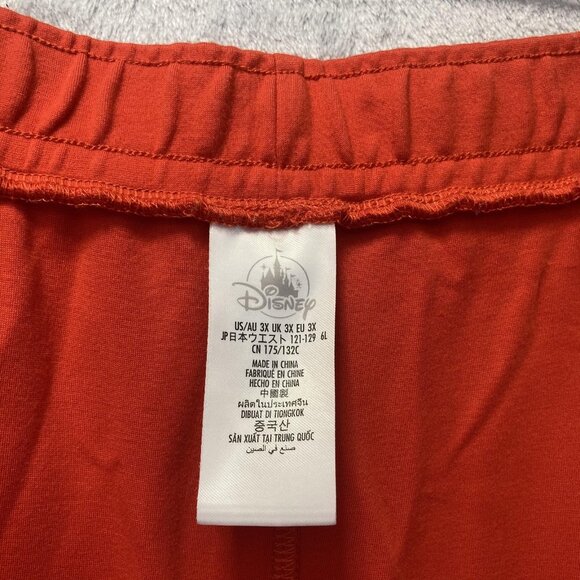 Disney Parks Wide Leg Minnie Mouse Lounge Pants Womens 3X Red Orange Patch Comfy - Picture 5 of 16